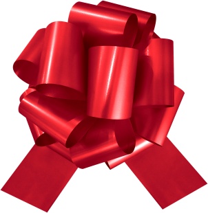 Бант Шар, Красный, Матовый металл, 21 см, 1 шт. в упак. 