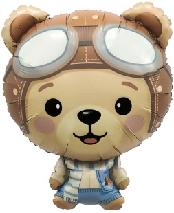 Шар (29''/74 см) Фигура, Мишка Пилот, 1 шт. в уп.